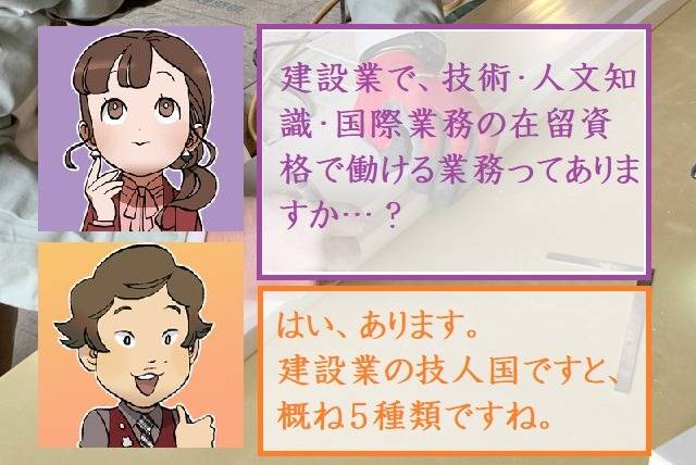 建設業で技術・人文知識・国際業務の在留資格で行える業務とは　行政書士葛飾江戸川総合法務事務所