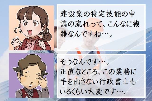 特定技能（建設業）の申請の流れ　行政書士葛飾江戸川総合法務事務所