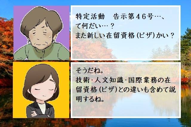 特定活動　告示第４６号とは　行政書士葛飾江戸川総合法務事務所